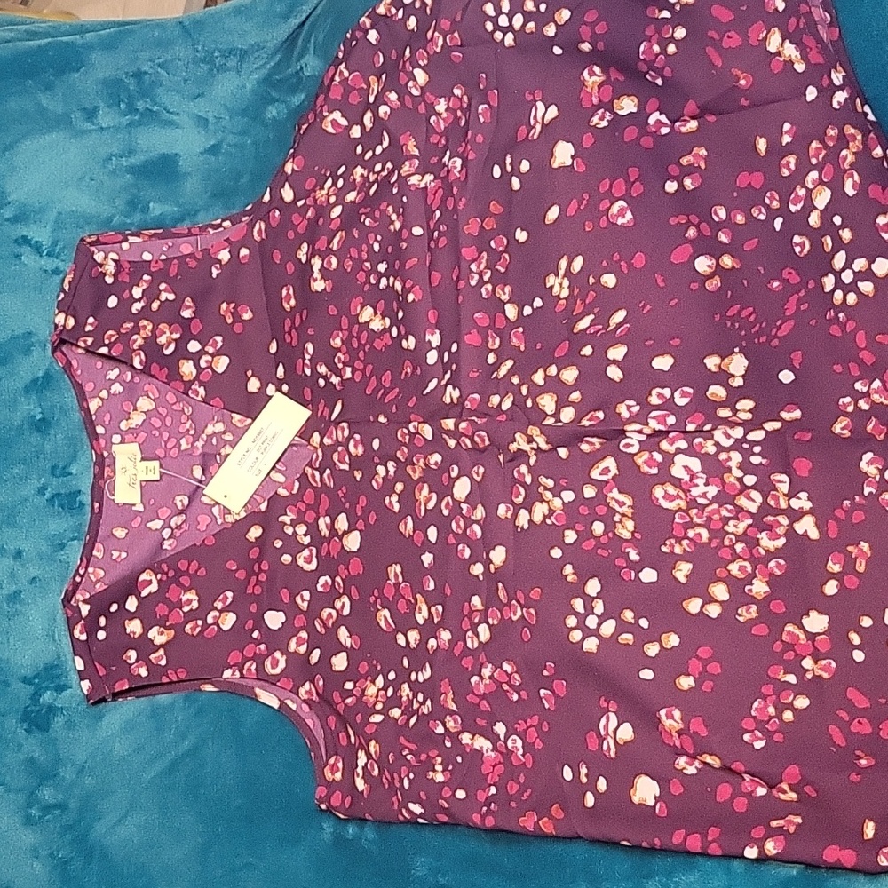 Women's (L) Tres Jolie Purple Sleeveless Top